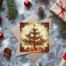 árvore natal vintage e presentes