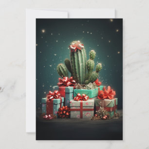Cartão De Festividades Árvore natalina de Cactus