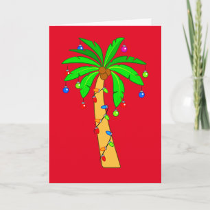 Cartão De Festividades Árvore Palm decorada no Natal