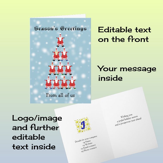 Cartão De Festividades Árvore personalizada de santas (Criador carregado)