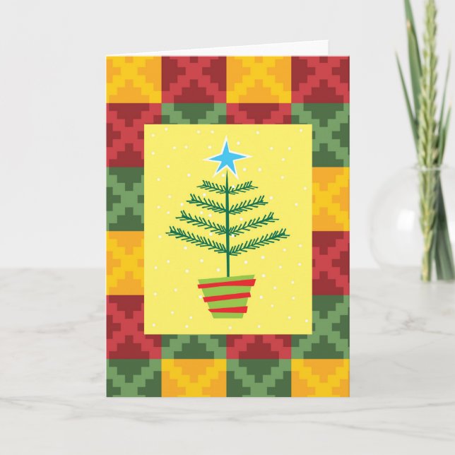 Cartão De Festividades árvore primitiva (Frente)