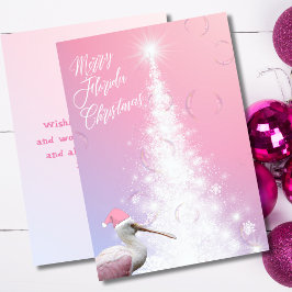 Cartão De Festividades Árvore Tropical Bird e Árvore de Natal da Flórida