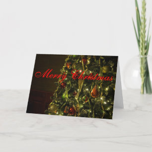 Cartão De Festividades Árvore Verde Feliz de Natal