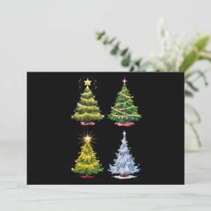 Cartão De Festividades Árvore Verde Natal Férias de Inverno