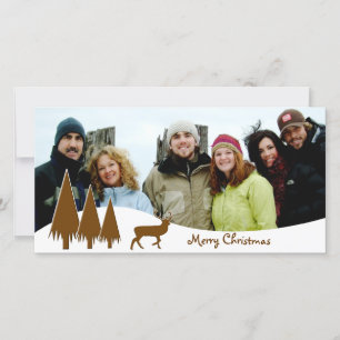 Cartão De Festividades Árvores de Chocolate e Veados Feliz Natal