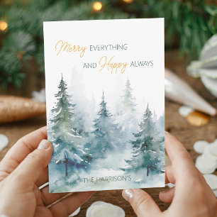 Cartão De Festividades Árvores de Inverno Feliz Sempre Tudo Alegre