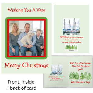 Cartão De Festividades Árvores de Inverno Nevadas Pintadas à Mão em Aquar