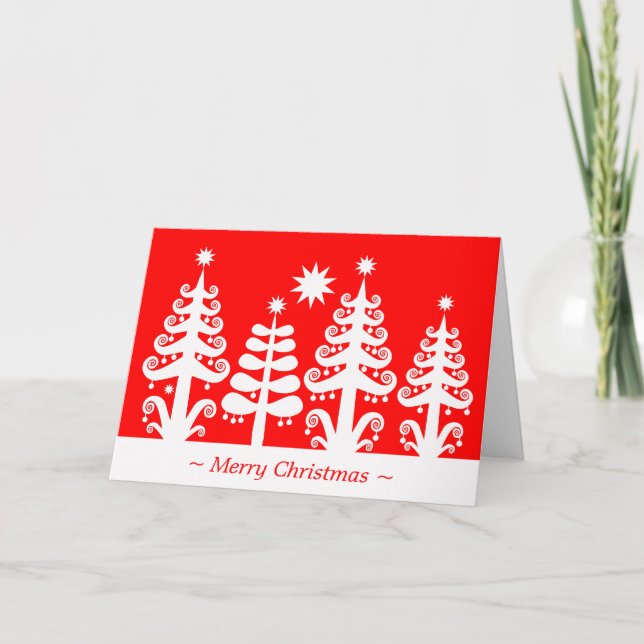 Cartão De Festividades Árvores de Natal (Frente)