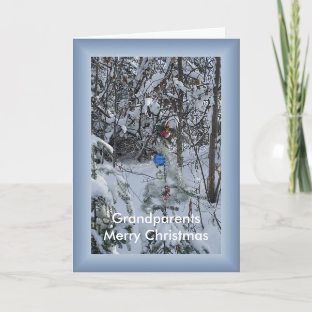 Cartão De Festividades Árvores de Natal ao ar livre - Avós (Frente)