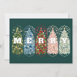 Cartão De Festividades Árvores de Natal Coloridas Foto Alegre
