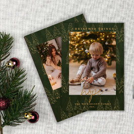 Cartão De Festividades Árvores de Natal Douradas 2 Foto