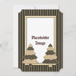 Cartão De Festividades Árvores de Natal e estrelas ouros