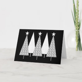 Cartão De Festividades Árvores de Natal - Fita Branca