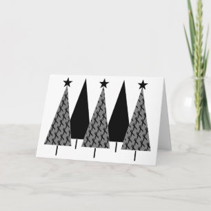 Cartão De Festividades Árvores de Natal - Fita Preta