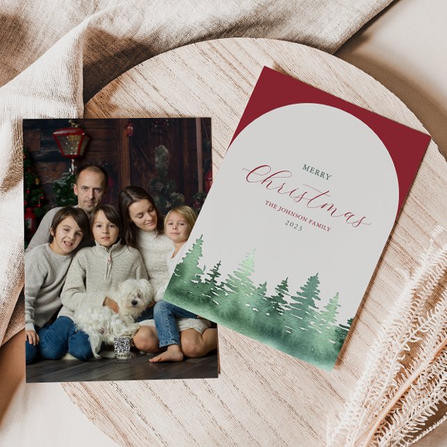 Cartão De Festividades Árvores de Natal Florestais Selvagens de cinzas (Criador carregado)