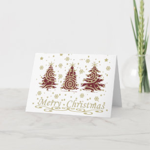 Cartão De Festividades Árvores de Natal modernas decoradas