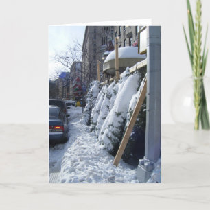 Cartão De Festividades Árvores de Natal NYC New York Snow Tree Xmas Foto