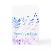 Árvores de Neve em Carga Azul Púrpura Natal Branco