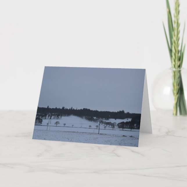 Cartão De Festividades Árvores negras na neve (Frente)
