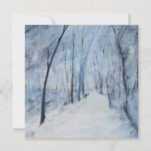 Cartão De Festividades Árvores Nevadas Dia de Inverno
