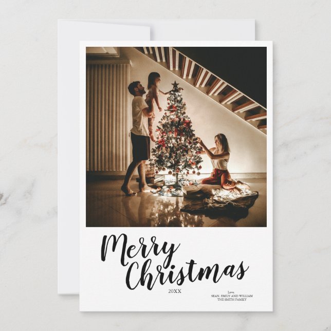 Cartão De Festividades Árvores Personalizadas de Natal com Letreiro de Fe (Frente)