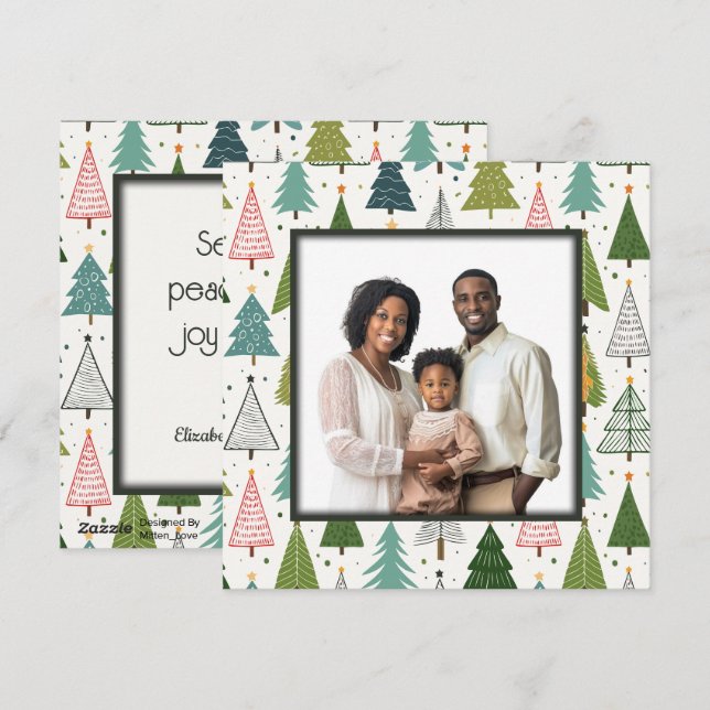 Cartão De Festividades Árvores Retroativas (Frente/Verso)