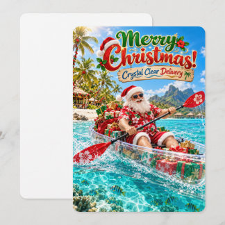 Cartão De Festividades As Aventuras Alegres do Papai Noel | Natal de Água