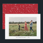 Cartão De Festividades As Maravilhas de Sua Fotografia de Amor Vermelho<br><div class="desc">The Wonders of Your Love Photo Typografia Red Holiday Card Pop na sua foto favorita e adicione seu nome. É isso! Tão simples.</div>