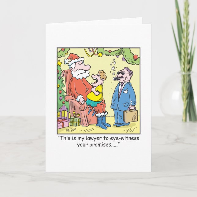 Cartão De Festividades As promessas do papai noel dos desenhos animados (Frente)