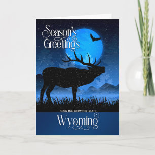 Cartão De Festividades As Saudações de Wyoming Season Woodland Moose