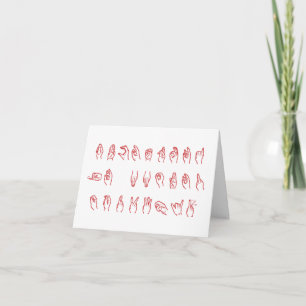 Cartão De Festividades ASL No L Red Letters for Christmas Card