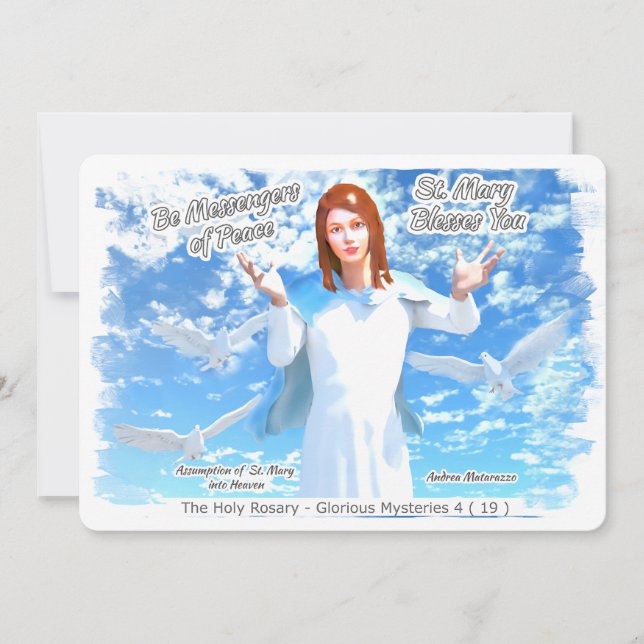 Cartão De Festividades Assunção de Ruas. Maria no Céu 2 (Frente)