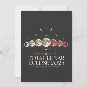 Cartão De Festividades Astronomia Total Lunar Eclipse 2025 Noroeste dos E
