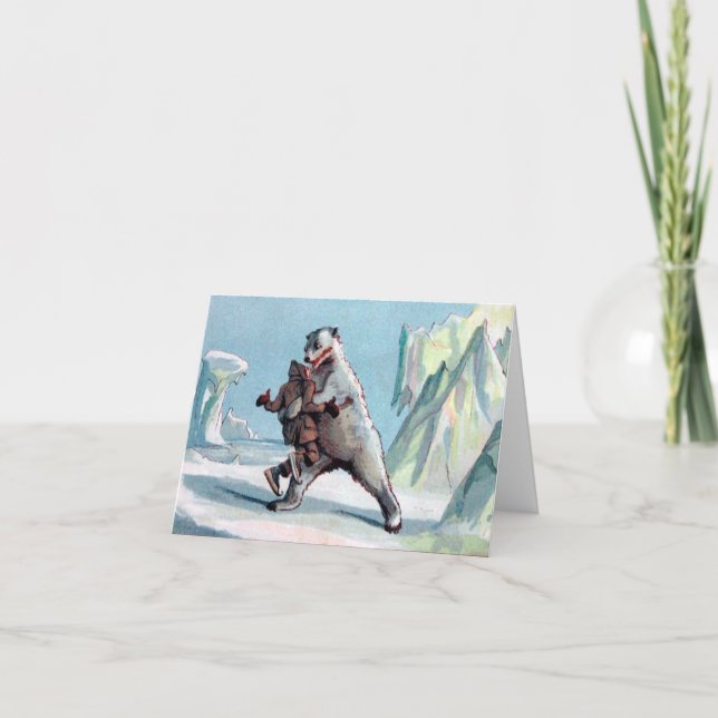 Cartão De Festividades Ataque ao Urso (Frente)