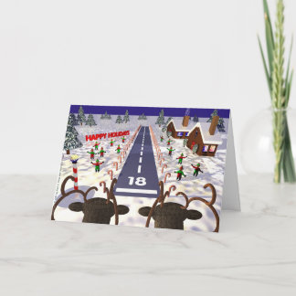 Cartão De Festividades Aterragem da rena