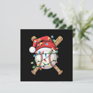 Cartão De Festividades Atleta de beisebol de Natal Esportes Papai Noel 