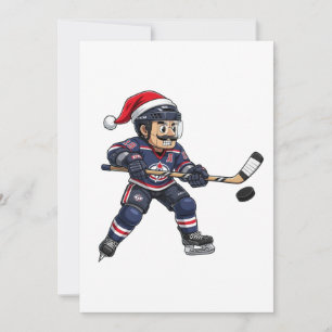 Cartão De Festividades Atoleta de Hockey Quebra-Nozes Esportes de Inverno