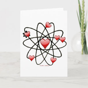 Cartão De Festividades Atomic Valentine Corações Vermelhos