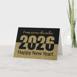 Cartão De Festividades Através dos Quilômetros 2026 Feliz Ano Novo, Brilh
