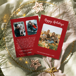 Cartão De Festividades Atualização minimalista de feriados felizes do Red