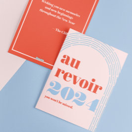 Cartão De Festividades Au Revoir 2024 Você Não Ficará Com Anos novos Perd