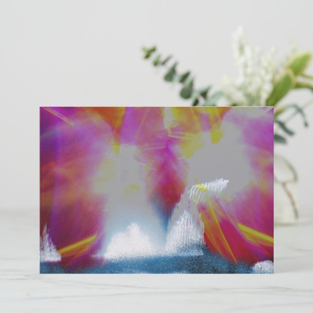 Cartão De Festividades Aurora Boreal do Ano Novo (Em pé/Frente)