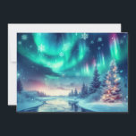 Cartão De Festividades aurora boreal/Natal/Inverno<br><div class="desc">toque de Natal</div>