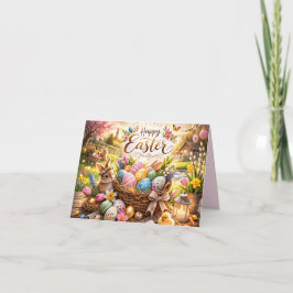 Cartão De Festividades Aurora Radiante Feliz Páscoa