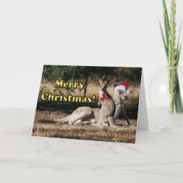 Cartão De Festividades Aussie Style Christmas Kangaroos