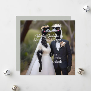 Cartão De Festividades Aussie Wedding Australian Emus, Wedding