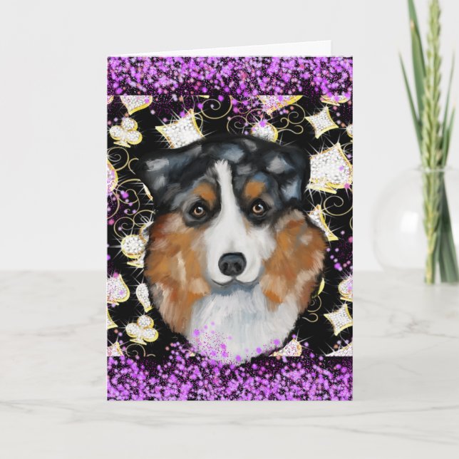 CARTÃO DE FESTIVIDADES AUSTRALIAN SHEPHERD (Frente)