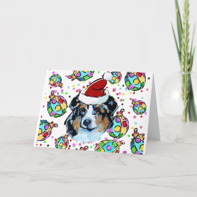 CARTÃO DE FESTIVIDADES AUSTRALIAN SHEPHERD (Frente)