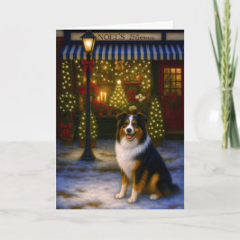 Cartão De Festividades Australian Shepherd Holiday Card