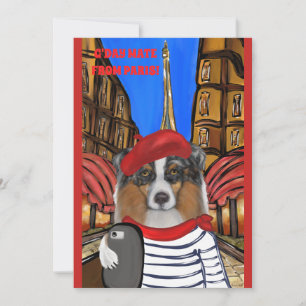 Cartão De Festividades Australian Shepherd Selfie em Paris